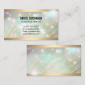 Gold Metallic Trim | Marmor | Glühen Visitenkarte (Vorne/Hinten)