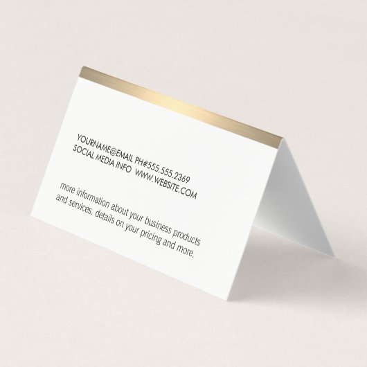 Gold Metallic Trim Visitenkarten (Rückseite)