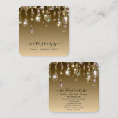 *~* GOLD Metallic Tropfen Dripping GLITZER AP7 Quadratische Visitenkarte (Vorne/Hinten)