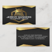 Gold Metallic Truck Logo | Geometrisch, schwarz Visitenkarte (Vorne/Hinten)