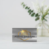 Gold Metallic Truck Logo | industriell Visitenkarte (Stehend Vorderseite)