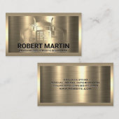 Gold Metallic Truck Logo | Metallbürste Visitenkarte (Vorne/Hinten)