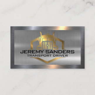 Gold Metallic Truck Logo | Metallgrenze Visitenkarte