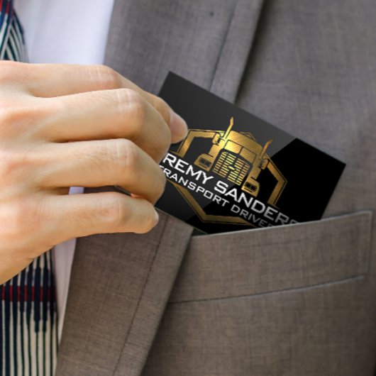 Gold Metallic Truck Logo | Schwarzer Glanz Visitenkarte