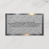 Gold Metallic Truck Logo | Stahluntergrund Visitenkarte (Rückseite)