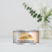 Gold Metallic Truck | Metallhintergrund Visitenkarte (Stehend Vorderseite)