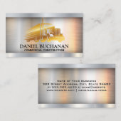 Gold Metallic Truck | Metallhintergrund Visitenkarte (Vorne/Hinten)