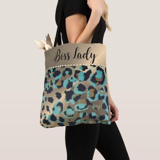 Gold Metallic Turquoise Leopard Boss Lady Tasche (Von Nahem)