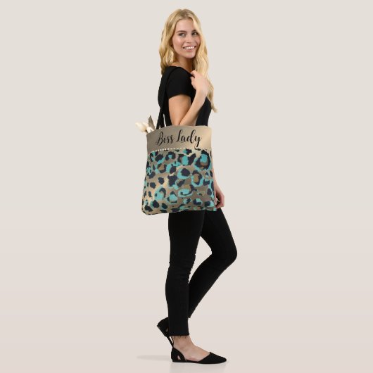 Gold Metallic Turquoise Leopard Boss Lady Tasche (Am Model)