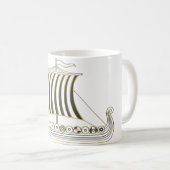 Gold Metallic Viking Longboat Mug Kaffeetasse (VorderseiteRechts)