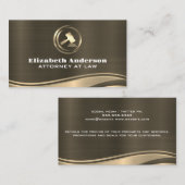 Gold Metallic Wave | Gavel-Logo Visitenkarte (Vorne/Hinten)