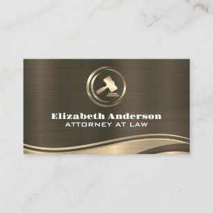 Gold Metallic Wave   Gavel-Logo Visitenkarte