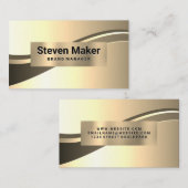 Gold Metallic Wave Visitenkarte (Vorne/Hinten)