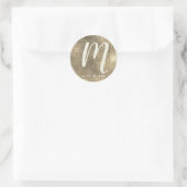 Gold Metallic Wedding Monogram Umschlag Aufkleber (Tasche)