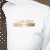 Gold Metallic White Marble Consultant Business Namensschild