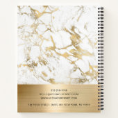Gold Metallic White Marble Consultant Business Notizblock (Rückseite)