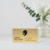 Gold Metallic | Womens Beauty Visitenkarte (Stehend Vorderseite)