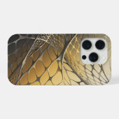 Gold Metallisch 3D-Netz Abstracte Luxus Kunst iPhone Hülle (Rückseite (Horizontal))