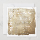 Gold Metallisch Elegant Save the Date (Vorderseite)