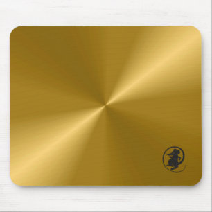 Gold metallisch mit Mäuselogo-Gel Mousepad