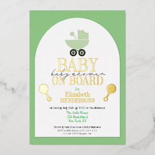 Gold Metallische Babyparty-Folie-Einladung Folieneinladung