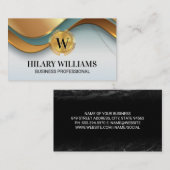 Gold-Metallische Blätter | Goldene Waves Visitenkarte (Vorne/Hinten)