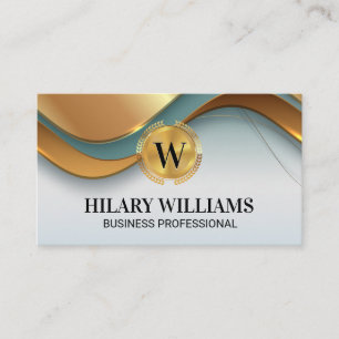 Gold-Metallische Blätter   Goldene Waves Visitenkarte