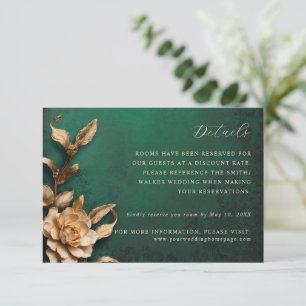 Gold Metallische Blume Hochzeitskarte RSVP Karte