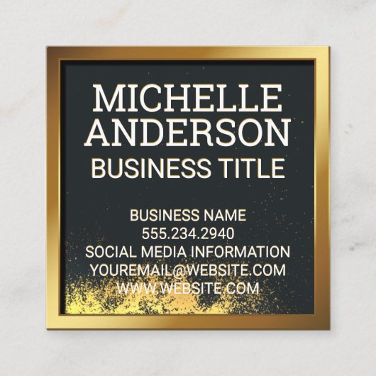 Gold-Metallische Grenze | Goldstaub Treuekarte (Vorderseite)