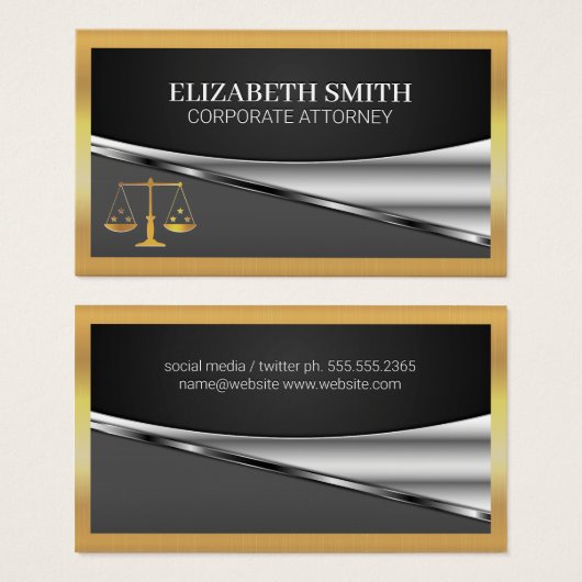 Gold-Metallische Grenze | Richtskala (Vorne & Hinten)