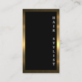 Gold-Metallische Grenze | Schwarzer Hintergrund Visitenkarte (Rückseite)