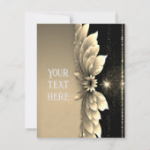 Gold-Metallische Hochzeit RSVP Karte (Rückseite)