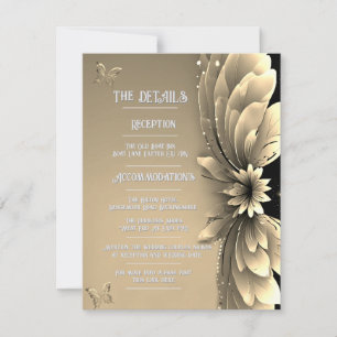 Gold-Metallische Hochzeit RSVP Karte