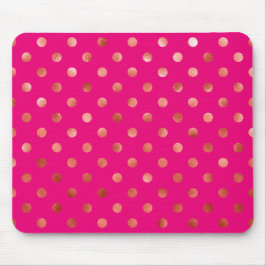 Gold Metallische Imitat Foil Polka Dot Pink Hinter Mousepad