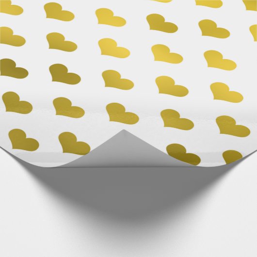 Gold Metallische Imitat Fossil Herzstück Polka Dot Geschenkpapier (Ecke)