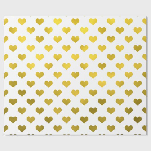 Gold Metallische Imitat Fossil Herzstück Polka Dot Geschenkpapier (Flach)