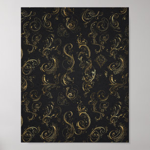 Gold Metallische Kalligrafie Schrift Kunstposter Poster