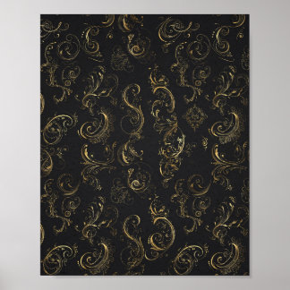 Gold Metallische Kalligrafie Schrift Kunstposter Poster