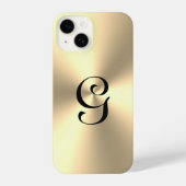 Gold metallische kundenspezifische Monogramm iPhon iPhone Hülle (Rückseite)