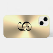 Gold metallische kundenspezifische Monogramm iPhon iPhone Hülle (Rückseite (Horizontal))