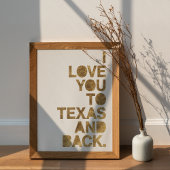 Gold Metallische Liebe Sie nach Texas und zurück Poster