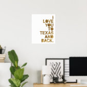 Gold Metallische Liebe Sie nach Texas und zurück Poster (Heimbüro)