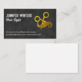 Gold Metallische Scheren und Haarlogos Visitenkarte (Vorne/Hinten)