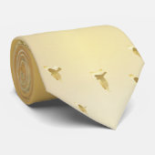 Gold-Metallische Sonnenuntergangsblumen-Reflektion Krawatte (Gerollt)