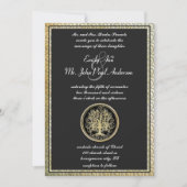 Gold Metallische Swirl Tree Gold Border Wedding Einladung (Vorderseite)