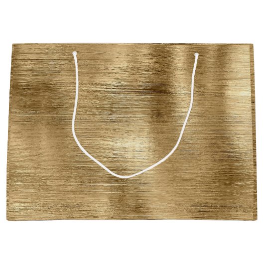 Gold metallische Textur rustikalen Schimmer stilvo Große Geschenktüte (Vorderseite)