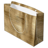 Gold metallische Textur rustikalen Schimmer stilvo Große Geschenktüte (Rückseite Schrägansicht)