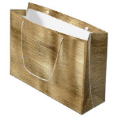 Gold metallische Textur rustikalen Schimmer stilvo Große Geschenktüte (Vorderseite Schrägansicht)