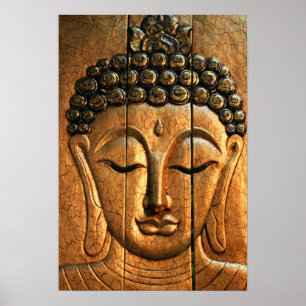 Gold metallischer Buddha Poster