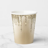 Gold Metallischer Glitzer Tropfen Elegante Pappbecher (Links)